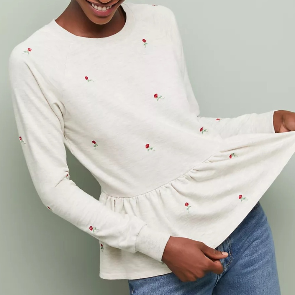 Rosebud Peplum Sweatshirt
